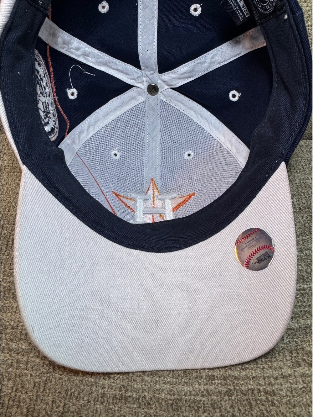 Houston Astros '47 Brand Adjustable Hat - Navy Blue/White Colorblock - Picture 8 of 12